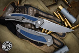 Shirogorov Ursus Quantum Folding Knife Titanium/Dark Blue G10 Inlay 3.75" Stonewash (MRBS)