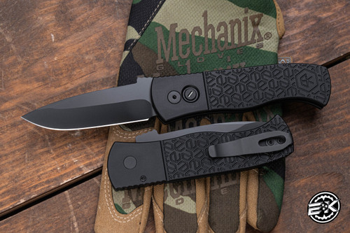 EKnives EKclusive-ProTech Emerson CQC7 Operator E-KAMO Automatic Folding Knife, Tritium Button 3.25" Spear Point Black