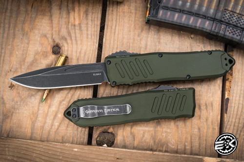 Guardian Tactical RECON-040 OTF Automatic OD Green 4" Drop Point Dark Stonewash Serrated 118611