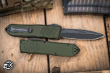 Guardian Tactical RECON-040 OTF Automatic OD Green 4" Drop Point Dark Stonewash Serrated 118611