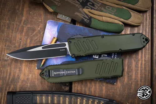 Guardian Tactical RECON-040 OTF Automatic OD Green 4" Drop Point Two Tone Black Serrated 118211