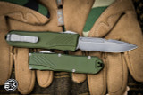 NEW-Guardian Tactical RECON-035 G2 OD Green OTF 3.3" MagnaCut Drop Point Stonewash 98511-G2