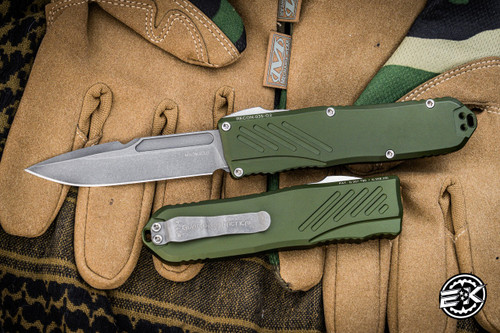 NEW-Guardian Tactical RECON-035 G2 OD Green OTF 3.3" MagnaCut Drop Point Stonewash 98511-G2