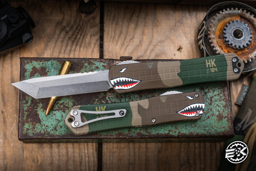 Heretic Knives Manticore X OTF Automatic A10 Edition 3.75" Tanto Stonewash H031F-2A-A10