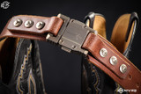 Marfione Custom "APIS" Belt (Womens) Brown Buffalo Leather w/ Titanium Bronzed Hardware