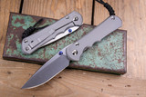 Chris Reeve Knives Large Inkosi Folding Knife Glass Blasted 3.6" MagnaCut Drop Point Stonewash LIN-1108