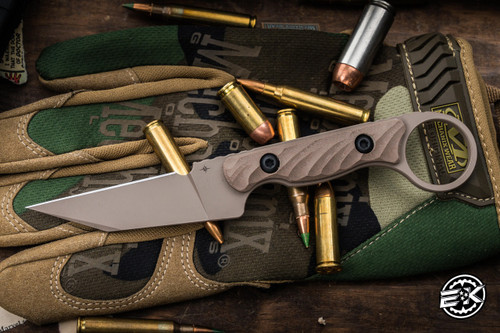 Toor Knives Jank Shank Pikal Fixed Blade Knife Earth Tan G10 3" Reverse Wharncliffe