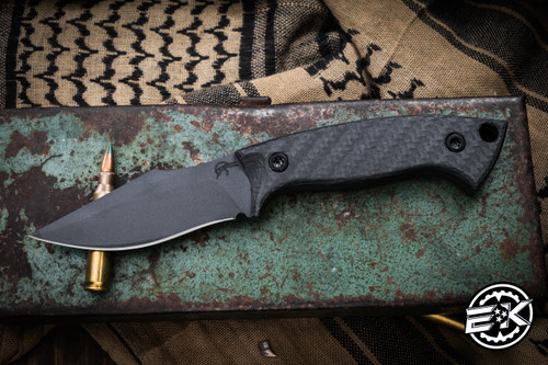 Jason Knight Forge Studio Kestral EDC Carbon Fiber Fixed Blade Knife 3.25" PVD 