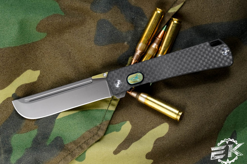 D Rocket Design Jupiter EDC Folding Knife Carbon Fiber 3" DLC Black Drop Point