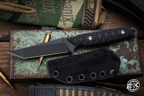 Toor Knives Kingpin The Don Fixed Blade Knife Black G10 4" Tanto Black