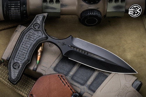 Marfione Custom/Bastinelli Hypnotic Carbon Fiber Push Dagger DLC Stonewash