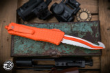 Preowned-Microtech Combat Troodon Rescue OTF Knife Orange Frag 3.8" Orange Serrated 601-3CORHS