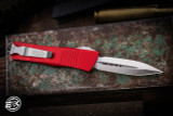 Preowned-Microtech Troodon OTF Automatic Knife Red 3" Dagger Satin 138-4RD