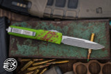 Microtech ZombieTech Ultratech OTF Automatic Knife Green/Red 3.4" Drop Point Stonewash 121-10Z