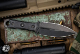 Preowned-Microtech/Borka Blades SBD Black Fixed Blade 4.3" M390 Serrated 201-3DLCTS