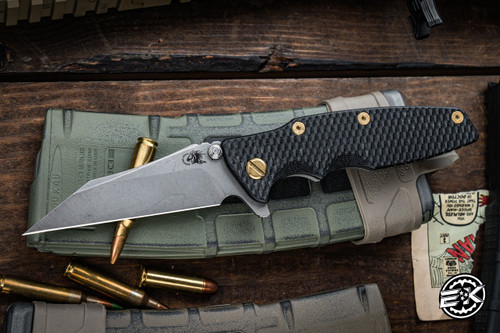 Preowned-Hinderer Knives EKlipse Flipper Black G10 3.5" Wharncliffe Working Finish