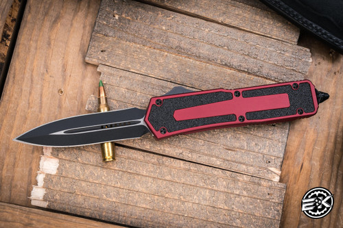 Preowned-Microtech Scarab Red 3.5" Dagger Black 110-1R