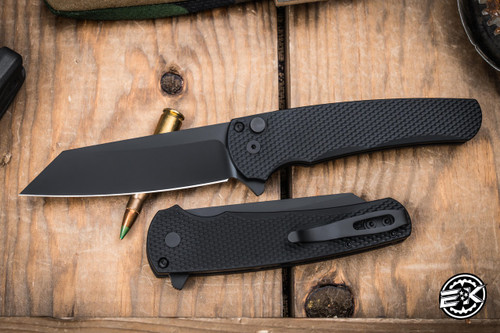 ProTech Malibu Flipper Knife Textured Black Aluminum 3.25" MagnaCut Reverse Tanto DLC 5406