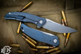 Shirogorov "Quantum" EKnives EKclusive Blue Hex Titanium 3.75" Stonewash