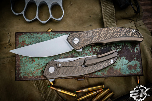 Shirogorov "Quantum" EKnives EKclusive Bronze Hex Titanium 3.75" Stonewash