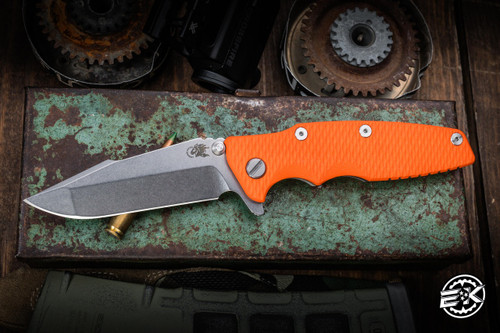 Rick Hinderer Knives Eklipse 3.5″ Orange Harpoon Spanto Stonewash