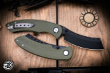 Red Horse Knife Works Hell Razor P Series OD Green G10 Knife 3.6" Cleaver Black PVD