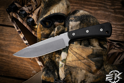 American Tomahawk Rifleman Fixed Blade Knife Black Richlite 5.4" Tumbled