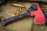 RMJ Tactical Pathfinder Black G-10 Tomahawk 6" Ruby Red