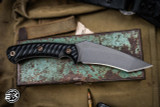 RMJ Tactical "Peregrine" Fixed Blade Knife Black G10 4.25" Recurve Tanto Tungsten