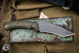 RMJ Tactical "Peregrine" Fixed Blade Knife Dirty Olive G10 4.25" Recurve Tanto Tungsten