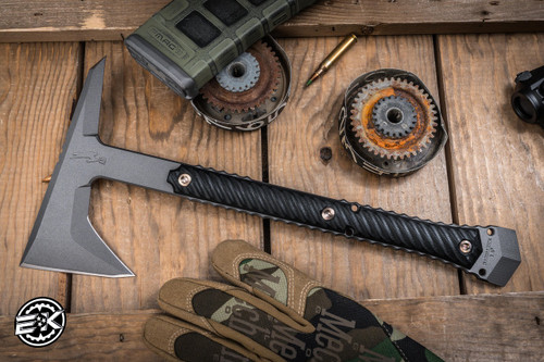 RMJ Tactical Ragnarok 14 Tomahawk Black G10 3.5" 80CRV2 Black