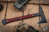 RMJ Tactical Ragnarok 14 Tomahawk Black Widow Red G10 3.5" 80CRV2 Graphite Black RAG-GB/BW