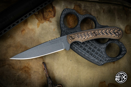 RMJ Tactical "Sparrow" Hyena Brown Fixed Blade 3.5" Tungsten Cerakote