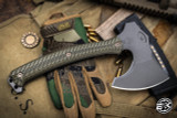 RMJ Tactical WeeZerker Tomahawk Dirty Olive G10 Bronze Accents 5" Tungsten Cerakote