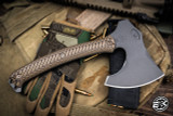 RMJ Tactical WeeZerker Tomahawk Hyena Brown G10 Bronze Accents 5" Tungsten Cerakote