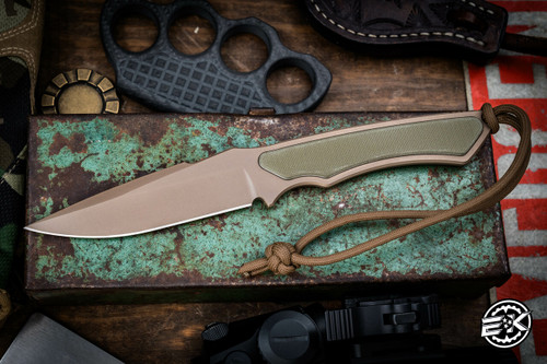 Spartan Blades Phrike Self-Defense Fixed Blade Knife Green G10 4.25" S45VN FDE w/ Tan Kydex