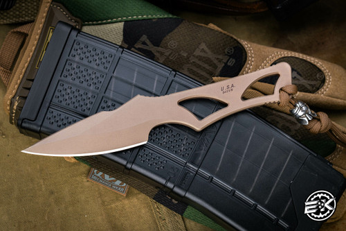 Spartan Blades ENYO Skeletonized Fixed Blade Neck Knife / IWB 3" S45VN FDE w/ Kydex Sheath  SB2DE