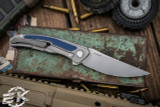 Shirogorov Ursus Quantium Folding Knife Dark Blue G10 3.75" Stonewash (MRBS) 