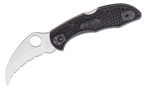 Spyderco Tasman Salt 2 Lock Back Knife Black FRN 2.8" Satin Serrated C106SBK2