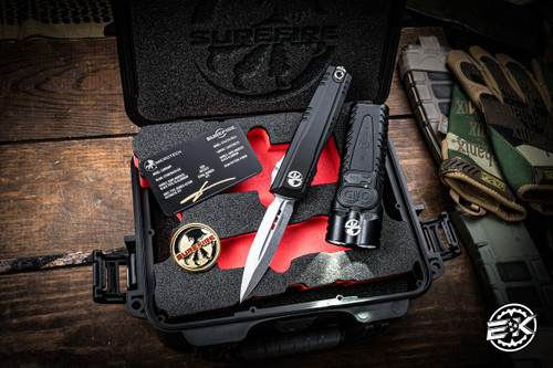 Limited Edition-Microtech/SureFire Combo Set Luminary ZBP Zero Blade Play-Stilleto Pro EDC Flashlight 1270-10SET II