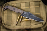 Stroup Knives TU2 Fixed Blade Knife FDE G10 4.5" Acid Wash Carved Pike 