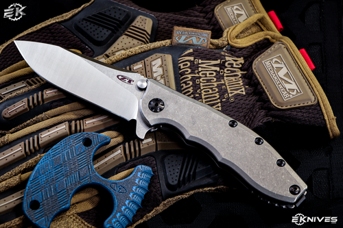 Zero Tolerance 0562TI Hinderer Folding Knife Titanium 3.5" Satin  ZT 0562TI