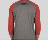 EKNIVES Molon Labe Baseball Raglan  3/4 Sleeve Shirt Red/Gray Unisex