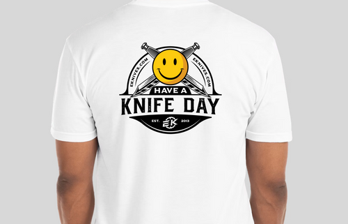 EK Logo-Have A Knife Day T-Shirt White Next Level