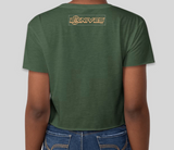 EKnives Cassette Tape Logo Womens Cropped T-Shirt Green Next Level